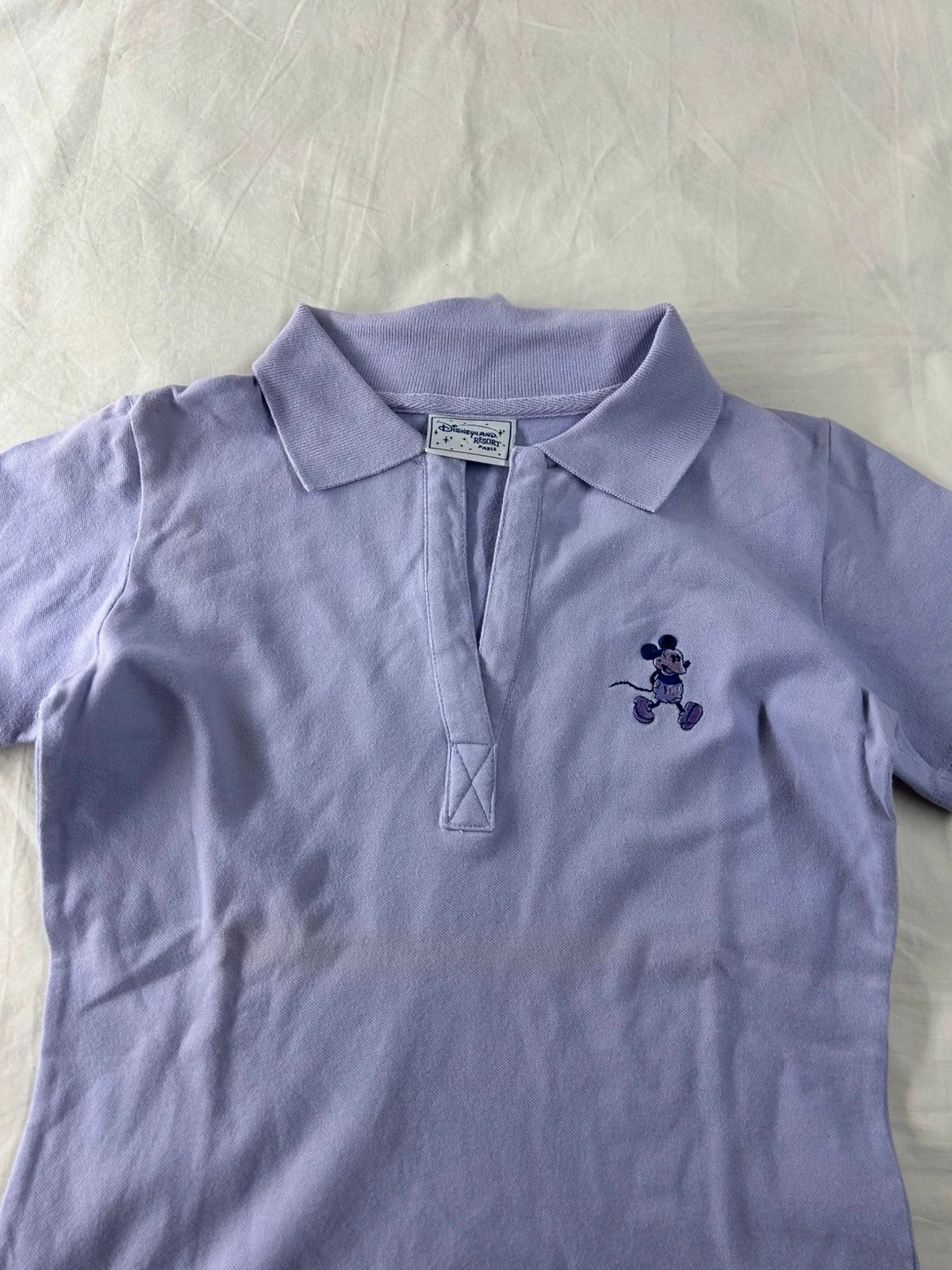 Polo violeta Lila Disneyland resort paris estilo retro Y2K logo bordado talla M – photo 2